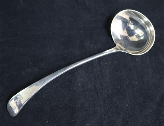 An Edwardian silver Old English pattern soup ladle by William Hutton & Sons,Sheffield, 1906.